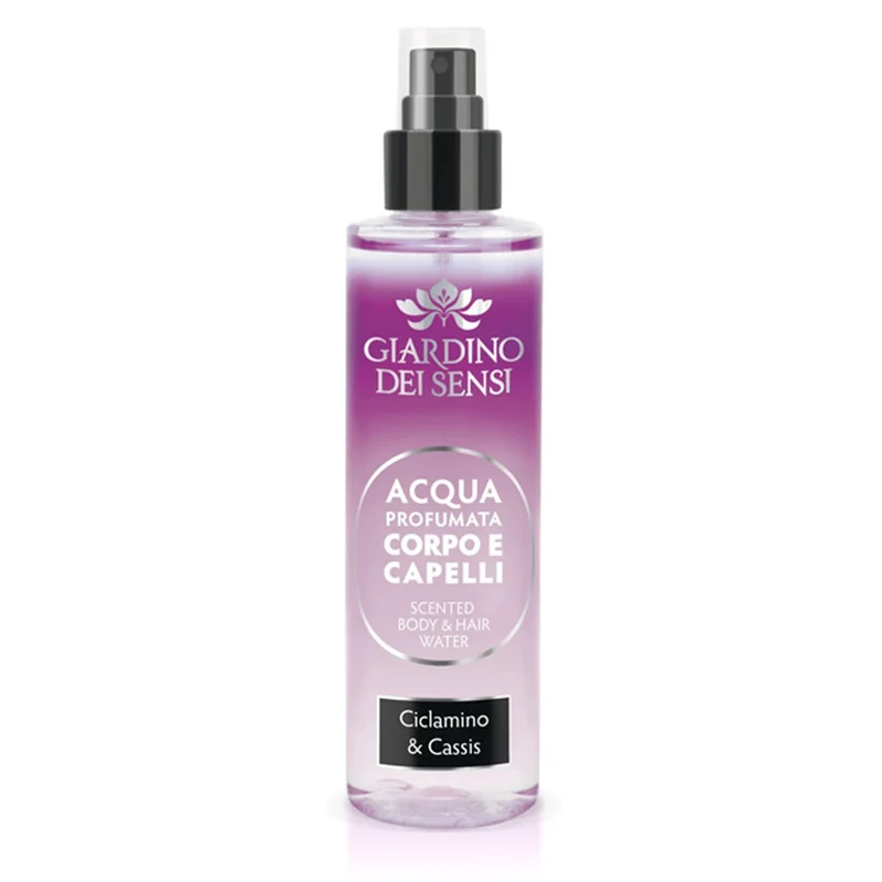 Giardino dei sensi Acqua Profumata Corpo E Capelli Ciclamino E Cassis 110 ml — Acqua profumata