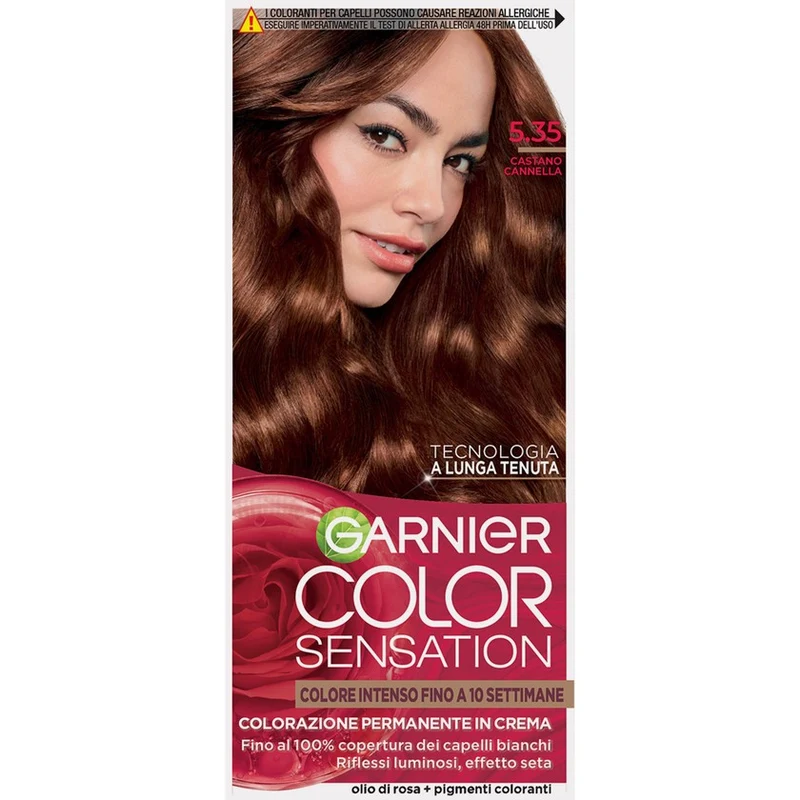 Garnier Color Sensation Colorazione Permanente Crema 5.35 Castano Cannella — Colorante per capelli