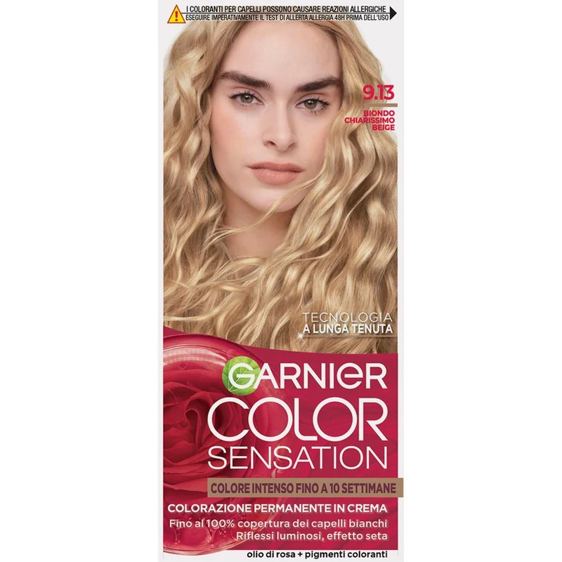 Garnier Color Sensation Colorazione Permanente Crema 9.13 Biondo Chiarissimo Beige — Colorazione permanente