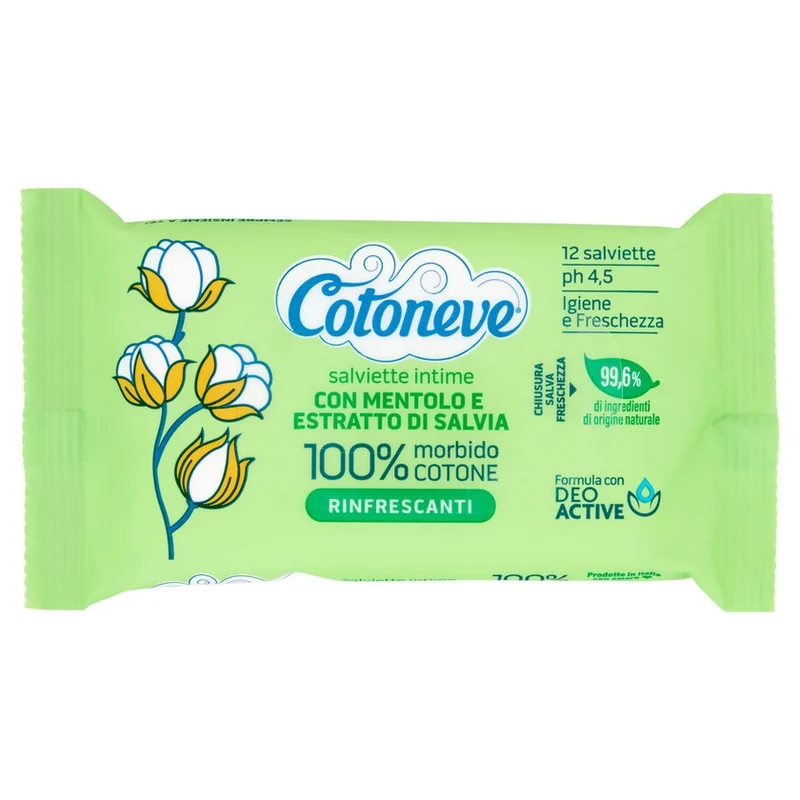 Cotoneve Salviette Intime con Mentolo e Salvia 12 pezzi — Salviette