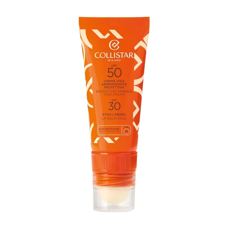 Collistar Crema Viso Abbronzante Protettiva Spf50 + Stick Labbra Spf30 20 ml — Prodotto solare