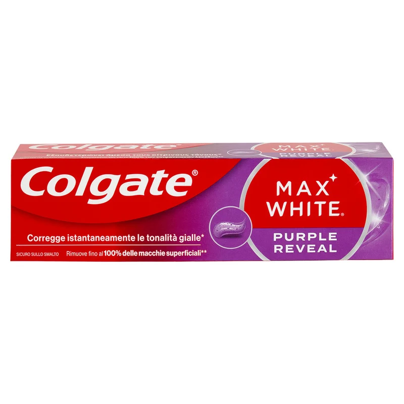 Colgate Dentifricio Sbiancante Max White Purple Reveal 75 ml — Dentifricio
