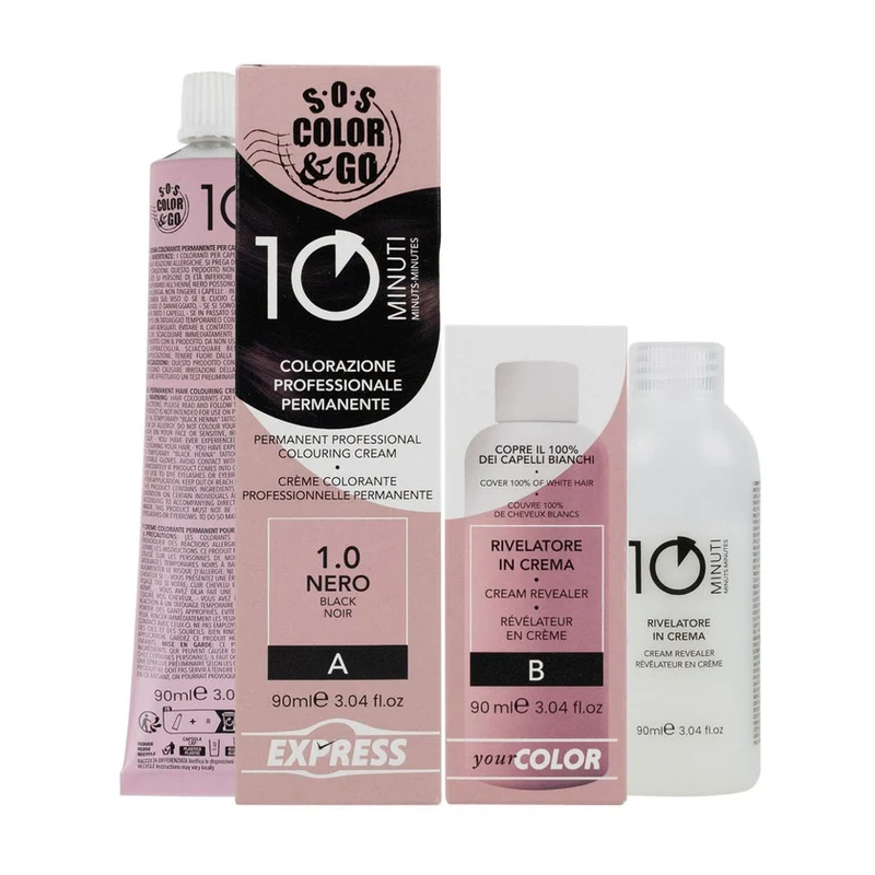 Alama Sos Color&Go Colorazione Professionale 90 ml 1.0 Nero — Colorante per capelli