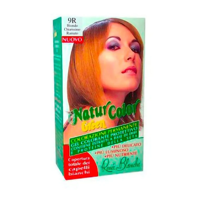 Renée Blanche Tinta Per Capelli Colorazione Permanente Natur Color Green 9 R Biondo Chiarissimo Rame — Tinta per capelli