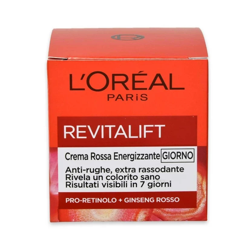L'Oréal Paris Revitalift Crema Rossa Energizzante Giorno Anti Rughe Extra Rassodante Ginger Rosso 50 ml — Crema viso