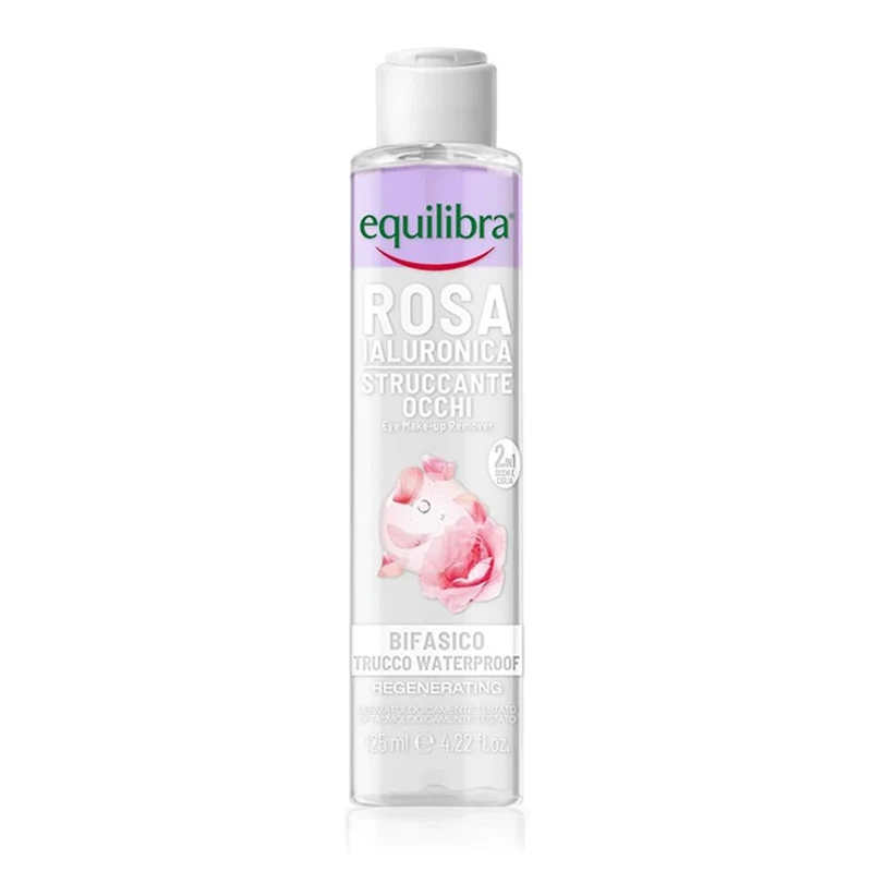 Equilibra Struccante Bifasico Occhi Rosa Ialuronica 125 ml — Struccante occhi