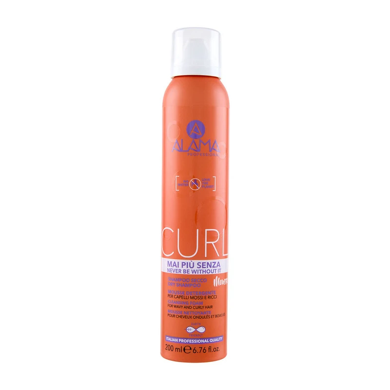 Alama Shampoo Secco In Mousse Per Capelli Mossi E Ricci 200ml — Shampoo secco