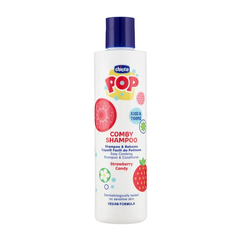 Chicco Pop Comby Shampoo & Balsamo Capelli Facili Da Pettinare Strawberry Candy 250 ml — Shampoo e balsamo