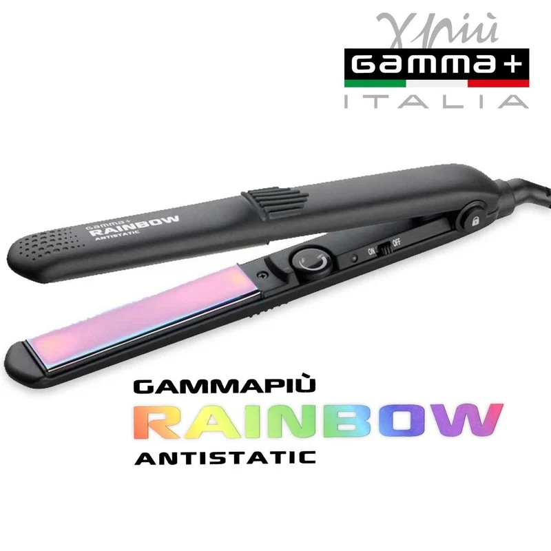 Gamma+ Piastra Rainbow Nera — Strumento Capelli