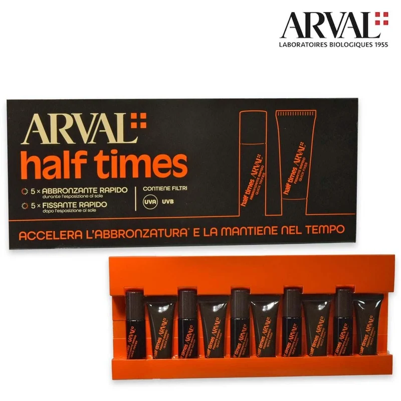 Arval Half Times 5 Fiale Abbronzanti + 5 Fiale Fissante Rapido 10 ml — Fiale abbronzanti