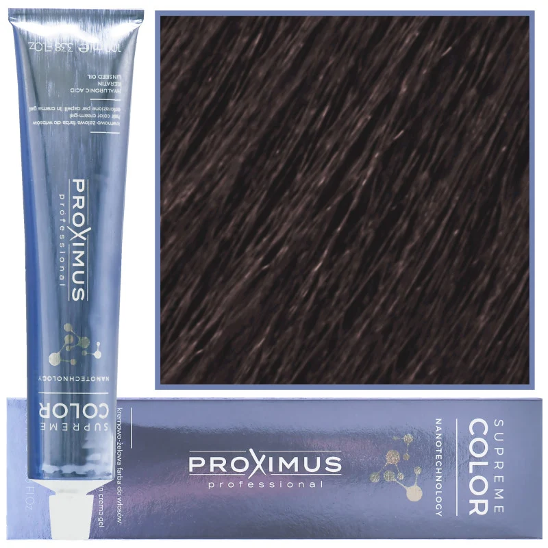 Proximus Supreme Color Nanotechnology 4,18 Castano cenere 100 ml — Tinta per capelli