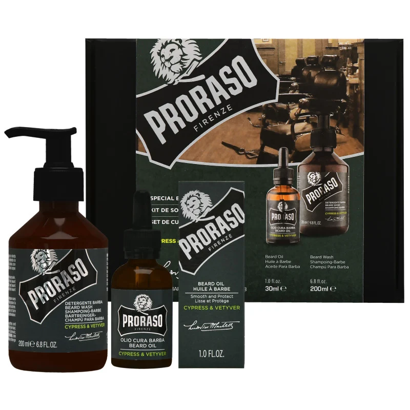 Proraso Cipresso & Vetyver Duo Pack 200 ml + 30 ml — Kit cura barba