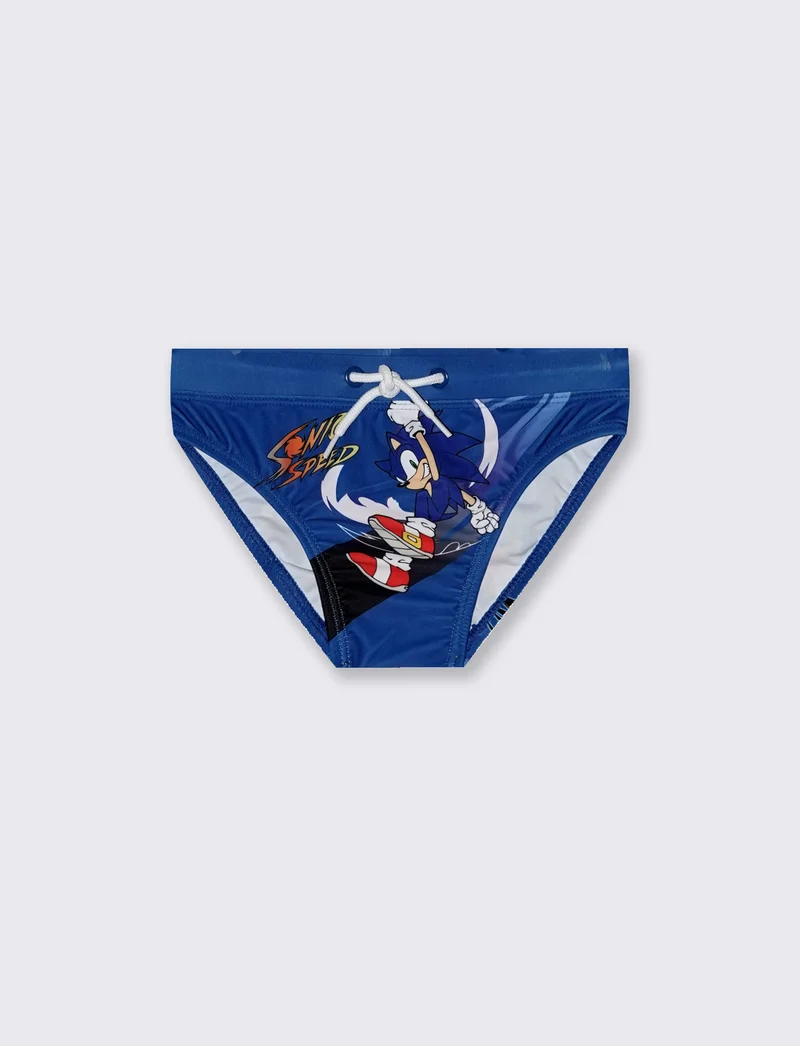 Costume slip Sonic con stampa personaggio - Blu