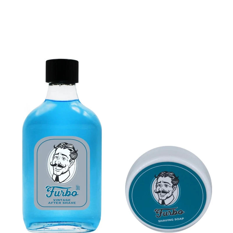 Sapone da rasatura + Lozione Dopobarba Vintage Blu Confezione