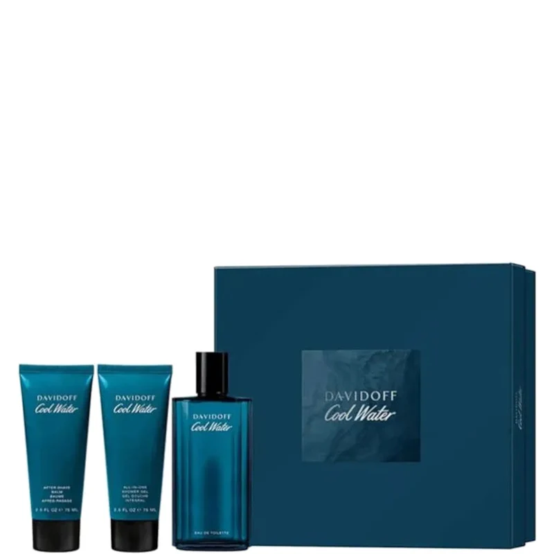 Davidoff Cool Water Eau de Toilette Cofanetto 125 ML Eau de Toilette + 75 ML Shower Gel + 75 ML After Shave Balm