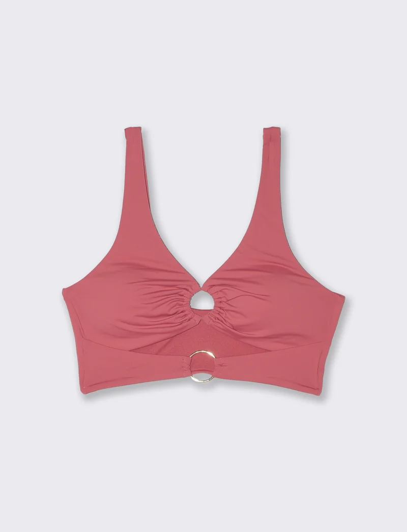 Reggiseno mare top con anelli per donne - Rosa