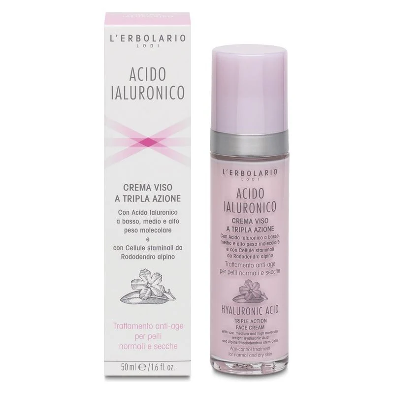 L'erbolario Acido Ialuronico Crema Viso Tripla Azione Pelli Normali E Secche 50 ml — Crema Viso