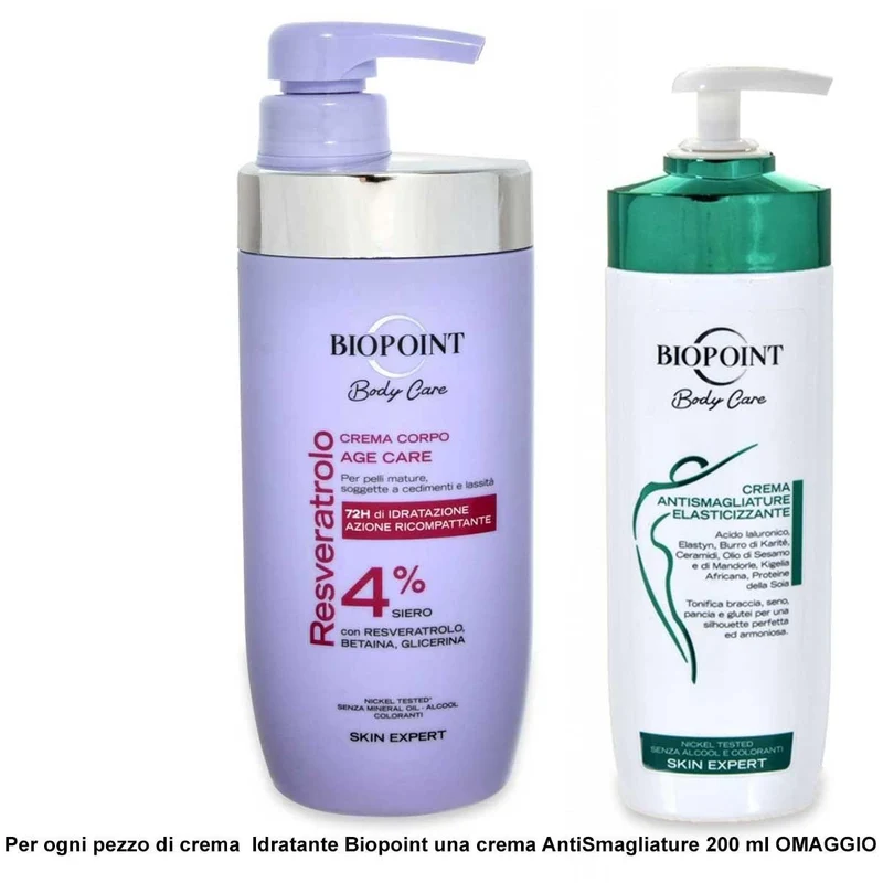 Biopoint Crema corpo Age Care resveratrolo 500 ml — Crema corpo
