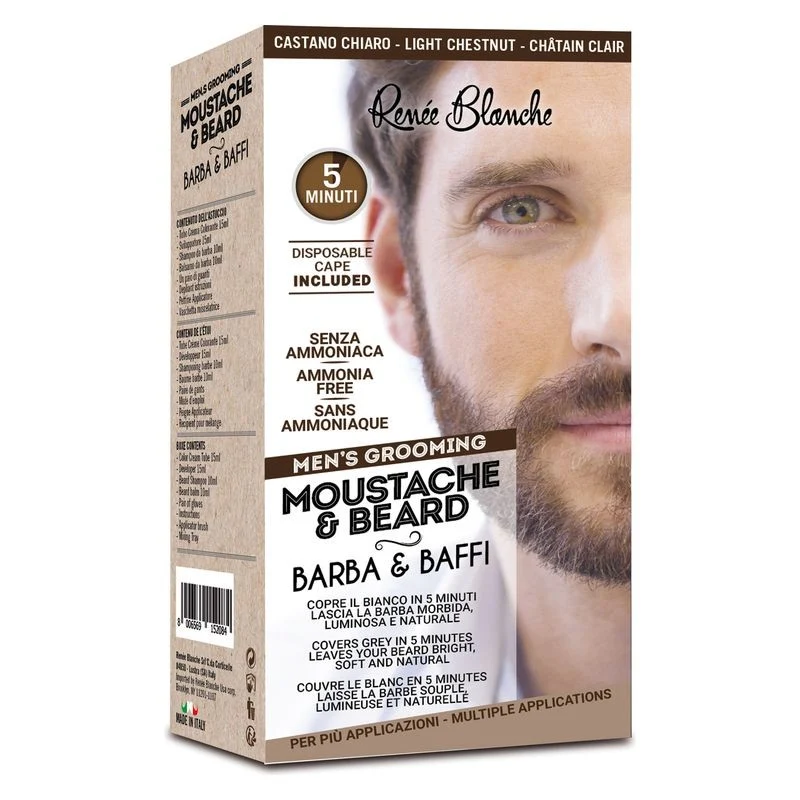 Renée Blanche Men's Grooming Moustache & Beard Castano Chiaro — Colorante barba