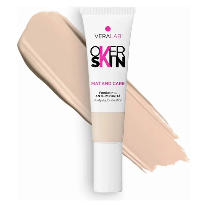 Overskin Mat And Care Fondotinta 01 Porcelain 30 ml — Fondotinta