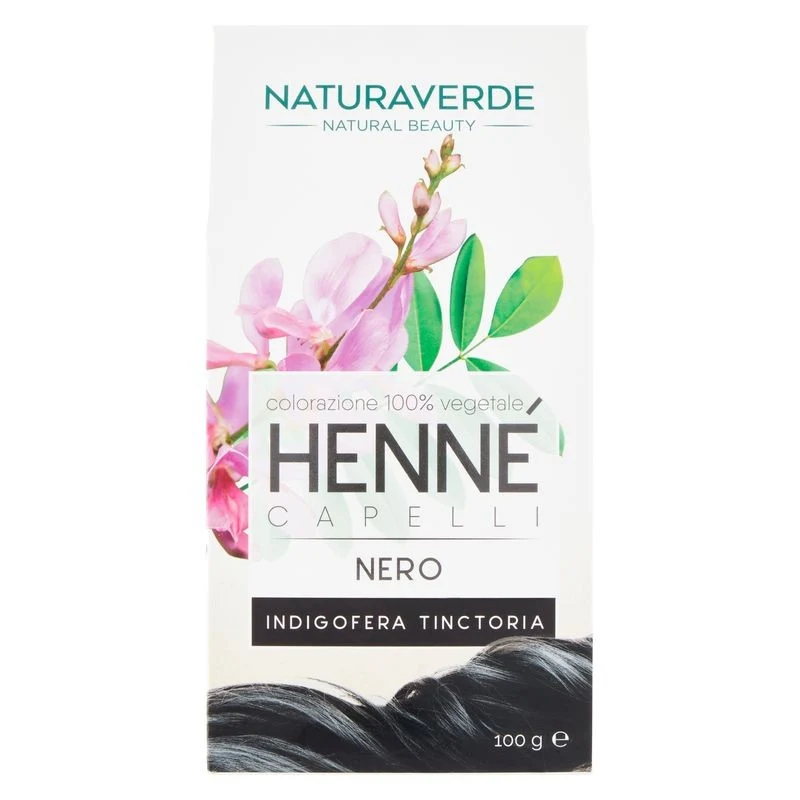 Natura Verde Henné Capelli Colorazione 100% Vegetale Nero 100 g — Tinta Capelli