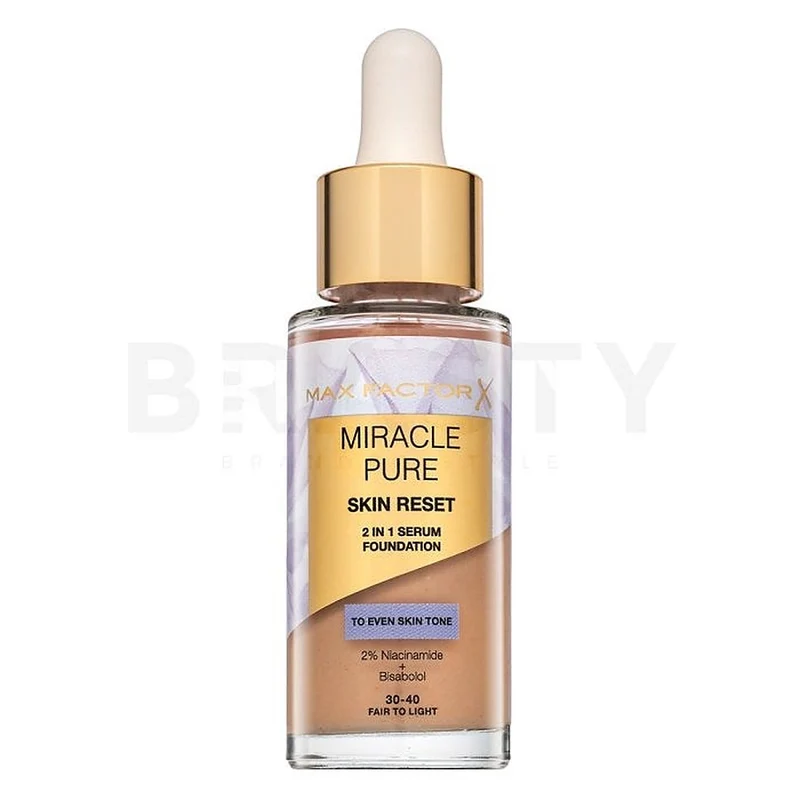 Max Factor Miracle Pure Skin Reset 2 in 1 30-40 Da Chiaro a Chiaro 30 ml — Fondotinta Siero