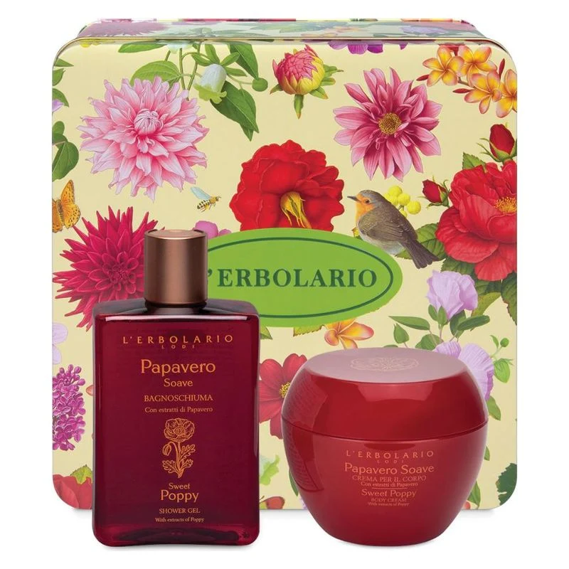 L'Erbolario Set Papavero Soave Bagnoschiuma 250 ml + Crema Corpo 200 ml — Set Bellezza
