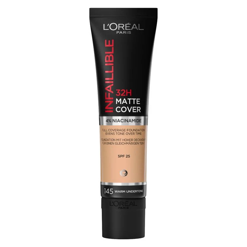 L'Oréal Infaillible 32H Matte Cover Fondotinta 145 Warm Undertone 30 ml — Fondotinta