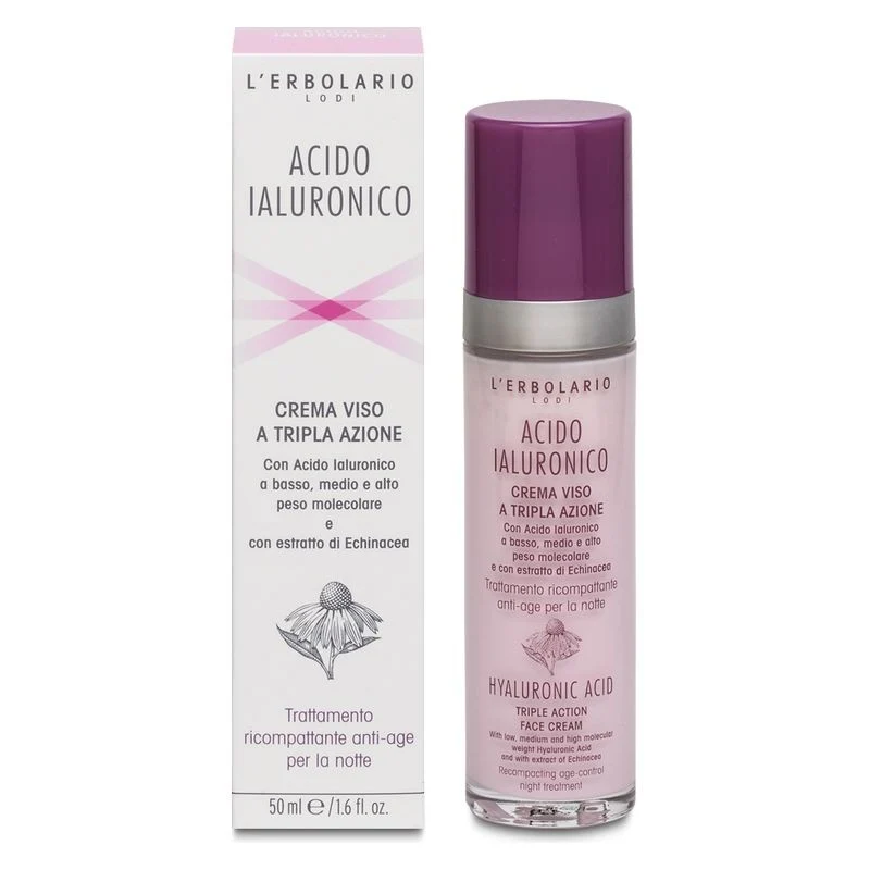 L'Erbolario Acido Ialuronico Crema Viso A Tripla Azione Anti-Age Notte 50 ml — Crema viso