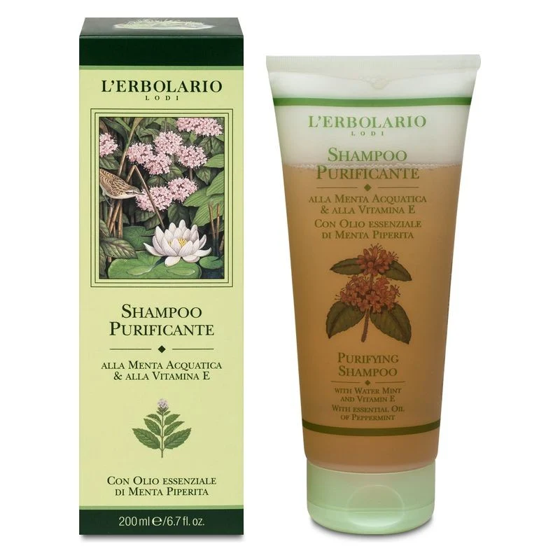 L'Erbolario Shampoo Purificante Alla Menta Acquatica & Vitamina E 200 ml — Shampoo