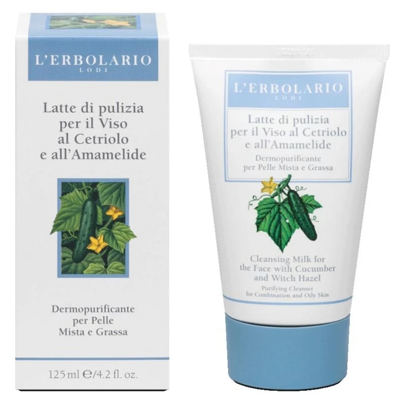 L'erbolario Latte Di Pulizia Per Viso Al Cetriolo E All'Amamelide 125 ml — Detergente