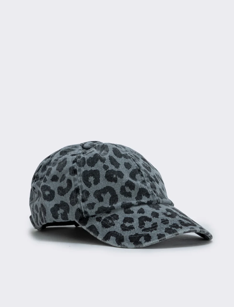 Cappello baseball leopardato delavè - Grigio