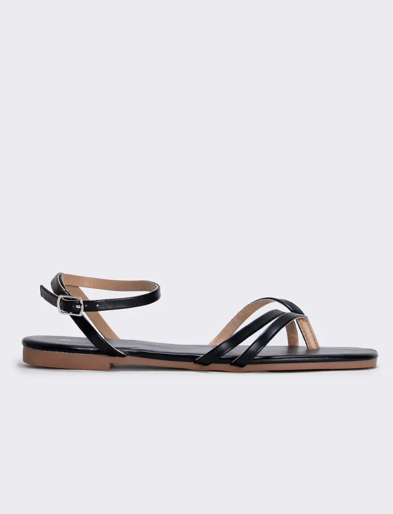 Sandalo con cinturino alla caviglia - Nero