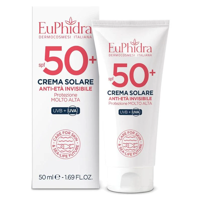 Euphidra Crema Solare Anti-Età Invisible SPF 50+ 50 ml — Solare