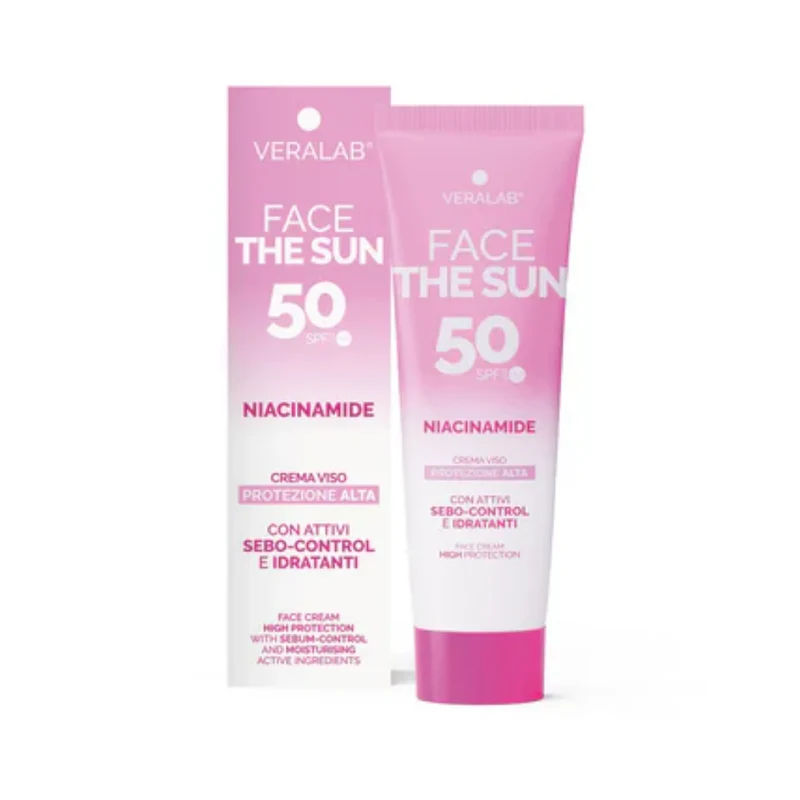 Veralab Face The Sun Crema Viso Protezione Alta Niacinamide Spf 50 50 ml — Crema solare