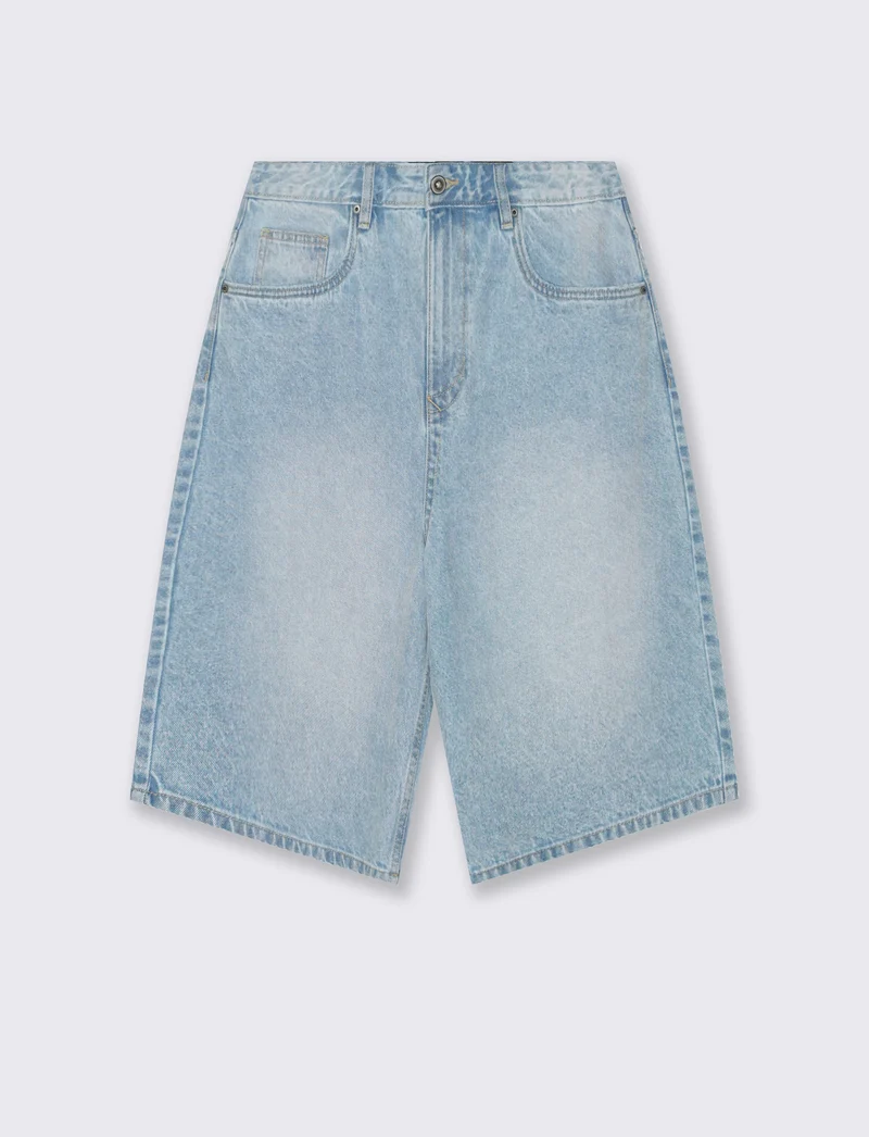 Bermuda Jeans Skater Fit in Denim Slavato - Denim