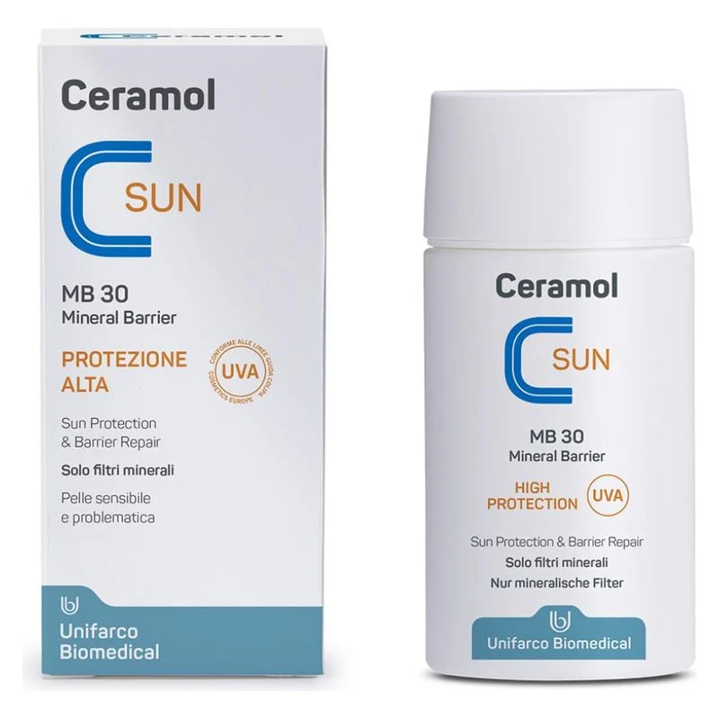 Ceramol Sun Mb 30 Mineral Barrier Spf 50 Protezione Alta 50 ml — Protezione solare