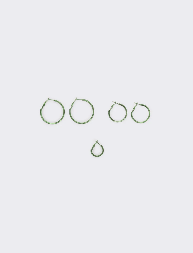 Card con 3 cerchi strass di vari colori - Verde