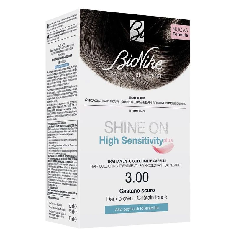 Bionike Shine On High Sensitivity Plus Trattamento Colorante Capelli 3.00 Castano Scuro — Tinta Capelli