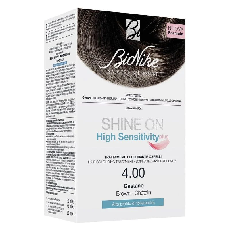 Bionike Shine On High Sensitivity Plus Trattamento Colorante Capelli 4.00 Castano — Tinta Capelli