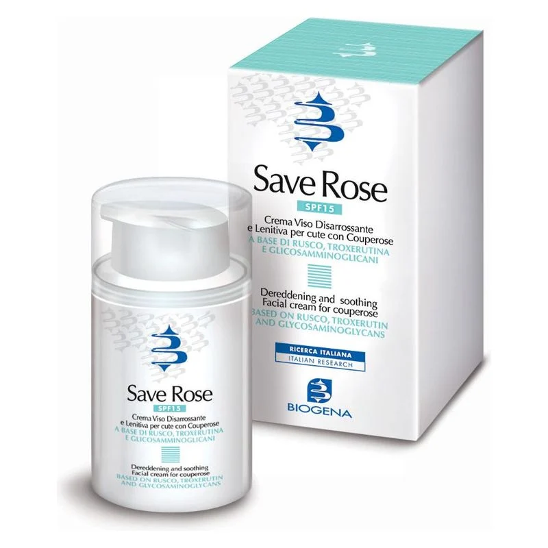 Biogena Save Rose Crema Disarrossante Lenitiva Cuperose Spf 15 50 ml — Solare