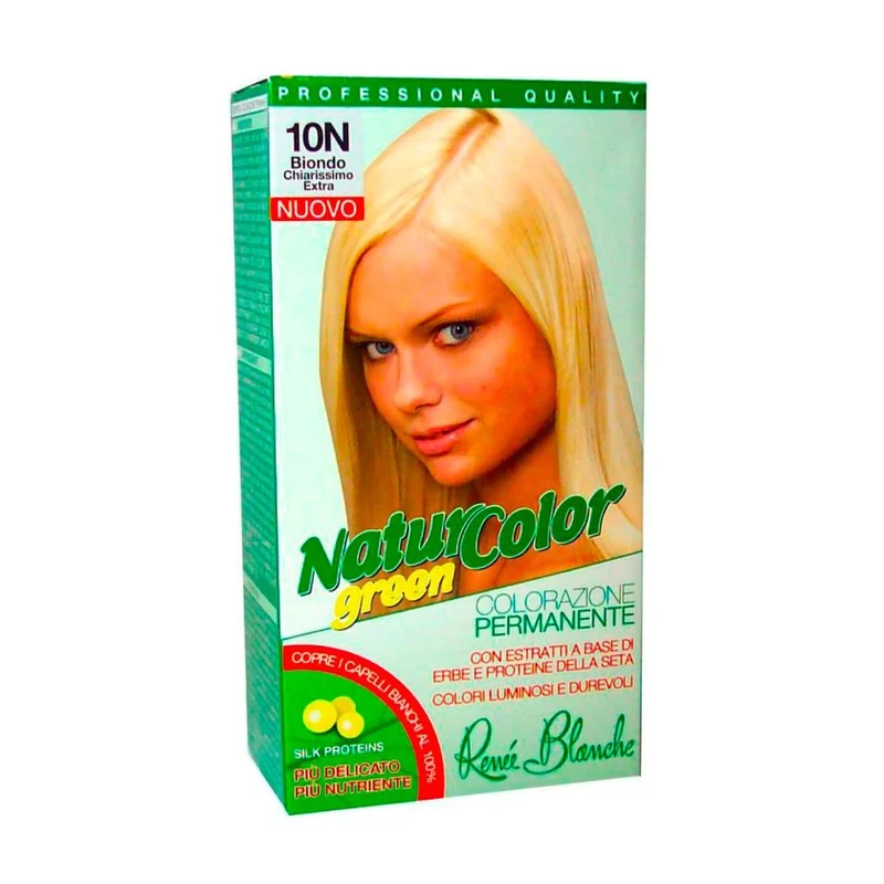 Renee Blanche Tinta Per Capelli Colorazione Permanente Naturale Natur Color Green 10N Biondo Chiarissimo Extra — Tinta per capelli
