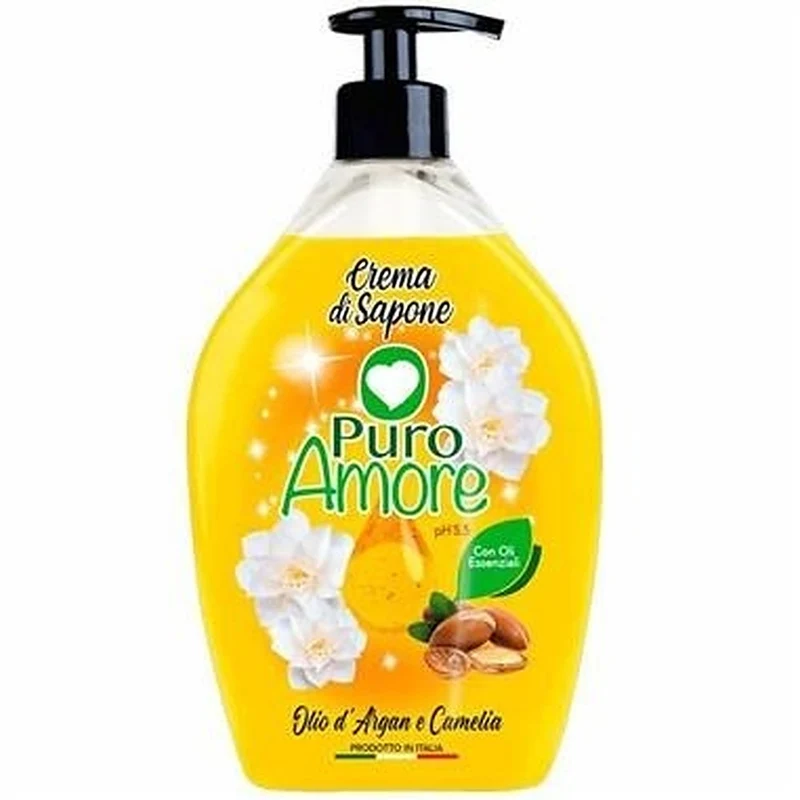 Puro Amore Crema di Sapone Olio Argan Camelia 750 ml — Crema lavante corpo