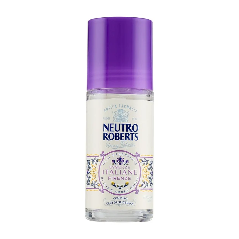 Neutro roberts Essenze Italiane Firenze Deodorante Roll-On Olio Essenziale Di Iris E Ambra Grigia 50 ml — Deodorante