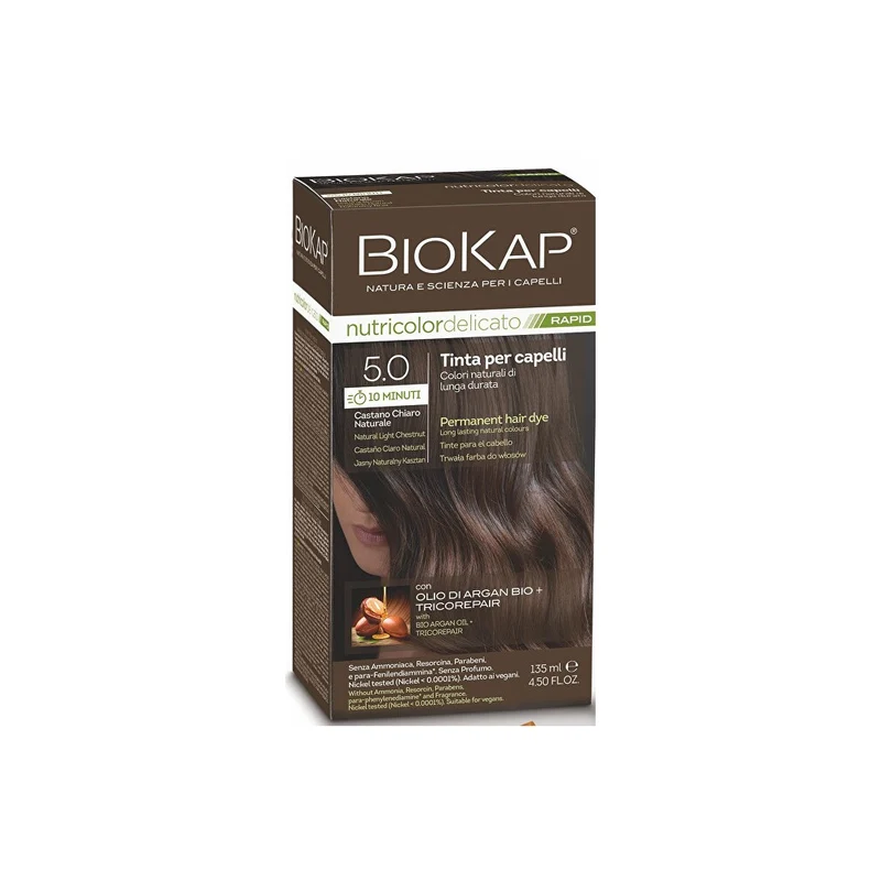 Biokap Delicato Rapid Tintura capelli 5.0 Castano chiaro naturale 135 ml — Tintura capelli