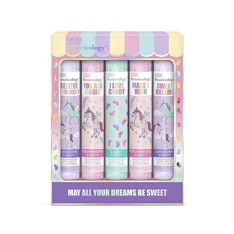Baylis & harding Set regalo di sali da bagno Unicorno 5 pezzi — Set regalo