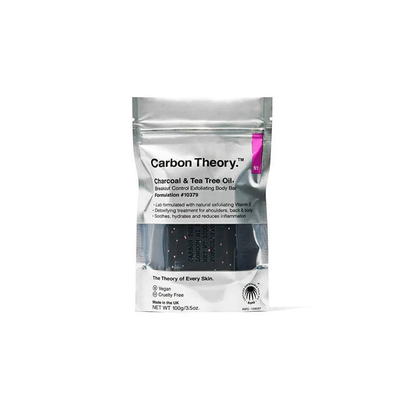 Carbon Theory Esfoliante Corpo Saponetta Carbone e Olio di Melaleuca 100 g — Sapone Esfoliante