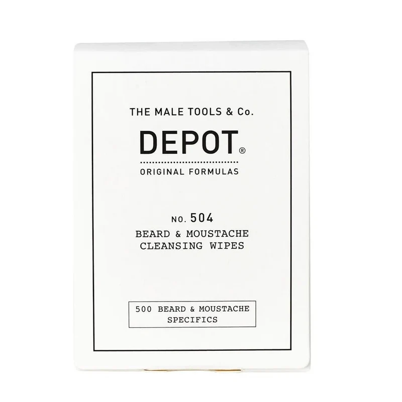 Depot Set 500 specifiche per barba e baffi n. 504 salviette detergenti 12 pezzi — Set salviette detergenti