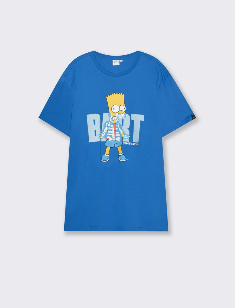 T-Shirt The Simpsons girocollo cotone - Blu