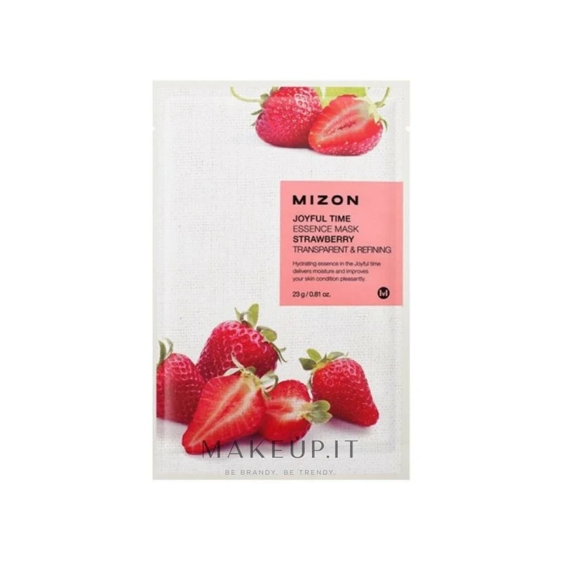 Mizon Joyful Time Fragola 23 g — Maschera Viso in Tessuto